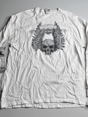 Vintage Harley-Davidson Shirt Mens L White Long Sleeve Skull Bluegrass KY